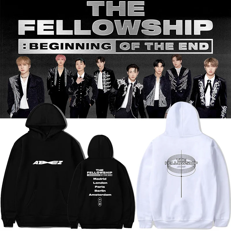 New in hoodies & sweatshirts KPOP ATEEZ THE FELLOWSHIP : BEGINNING OF THE END 2024 WORLD TOUR  Unisex Hoodie Pullover Coat