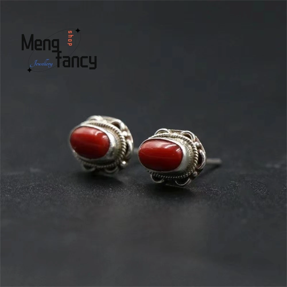 

Women's Earrings Are Adorned With Gemstone Stud Earrings, Featuring A Simple, Creative And Retro Ethnic Style Fashion Jewelry