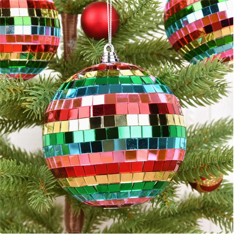 Christmas Decoration Supplies Mirror Ball Pendant Wedding Bar  Light Stage   Gold Silver Red Shopping Mall Window Pendant