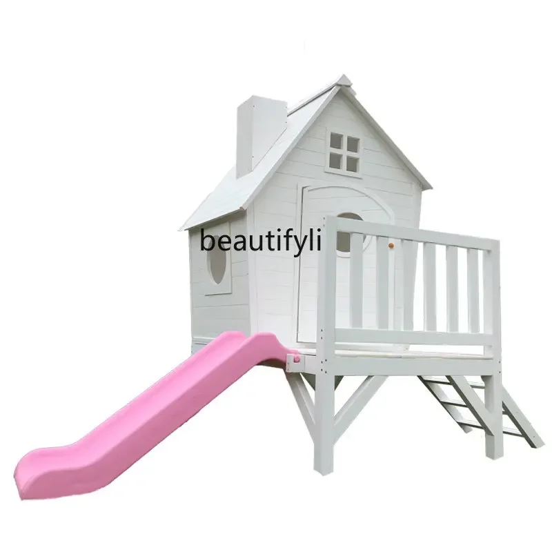 

A38 Chalet in legno conservatore Assemblaggio esterno Giocattoli per bambini Gioco di case sull'albero Scivolo per asilo Casa mo