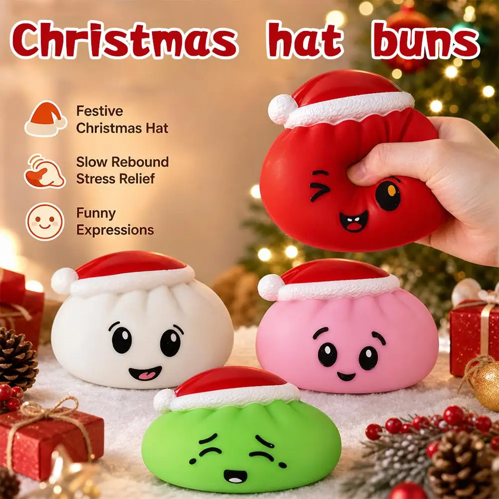 Christmas Cartoon Simulated Dumpling Squishy Relaxing Relieve Anxiety Antistress Enhance Happiness Rebound Squeeze Reliever Toy