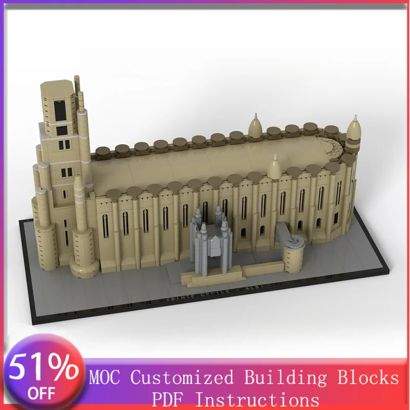 3910 PCS Modular Building Sainte Cécile Tarn MOC Customize Modular Building Block Brick Simple Design DIY Boys Holiday Toy Gifts