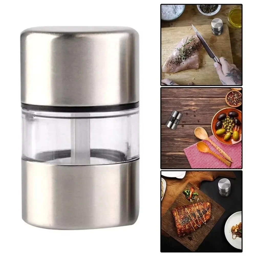 Mini Size Pepper Grinder Ceramic Grinding Core Portable Design Salt Mill Stainless Steel Material Manual Operation