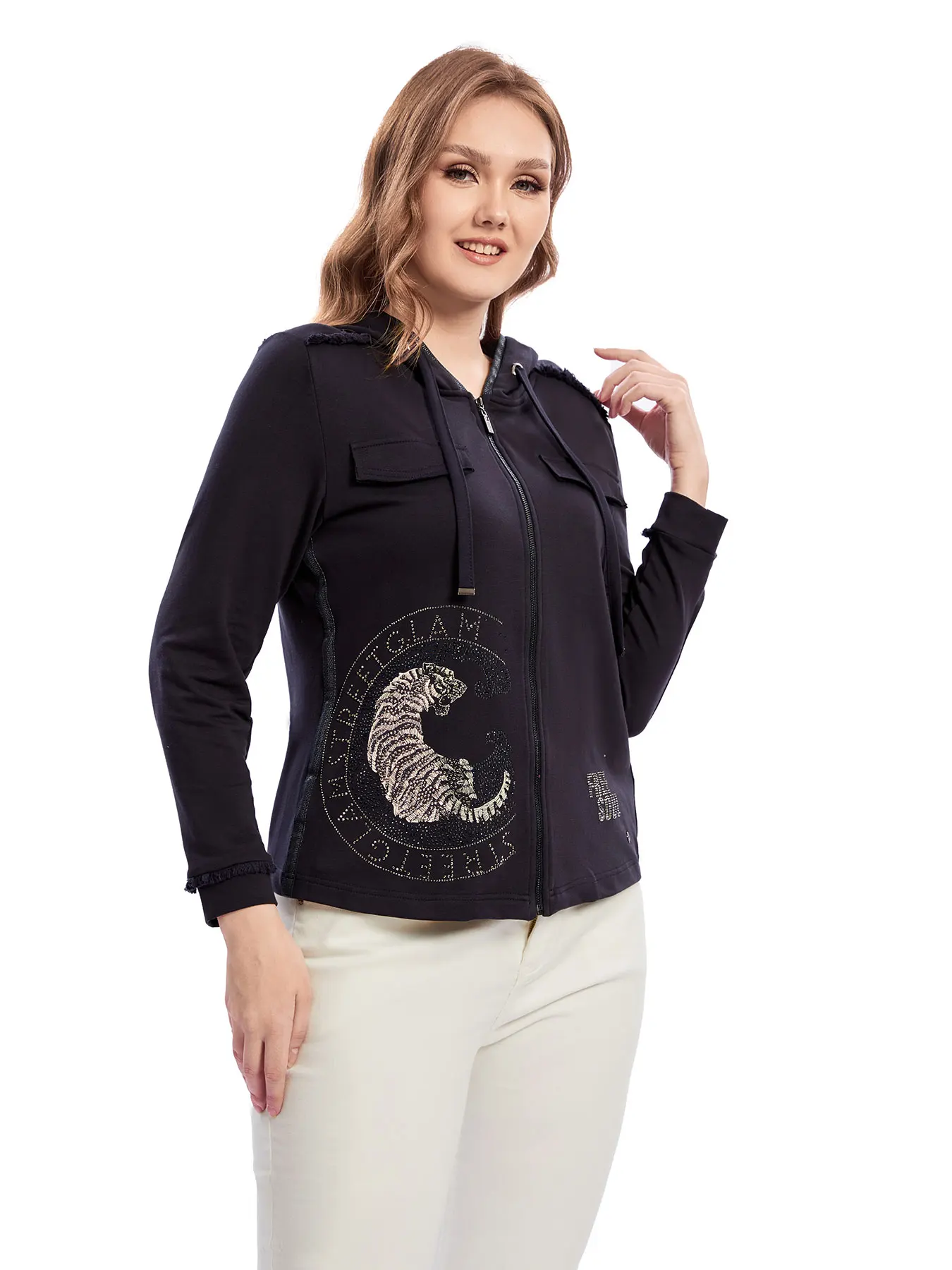 Cappotto da donna alla moda primaverile e autunnale lavorato a maglia taglie forti