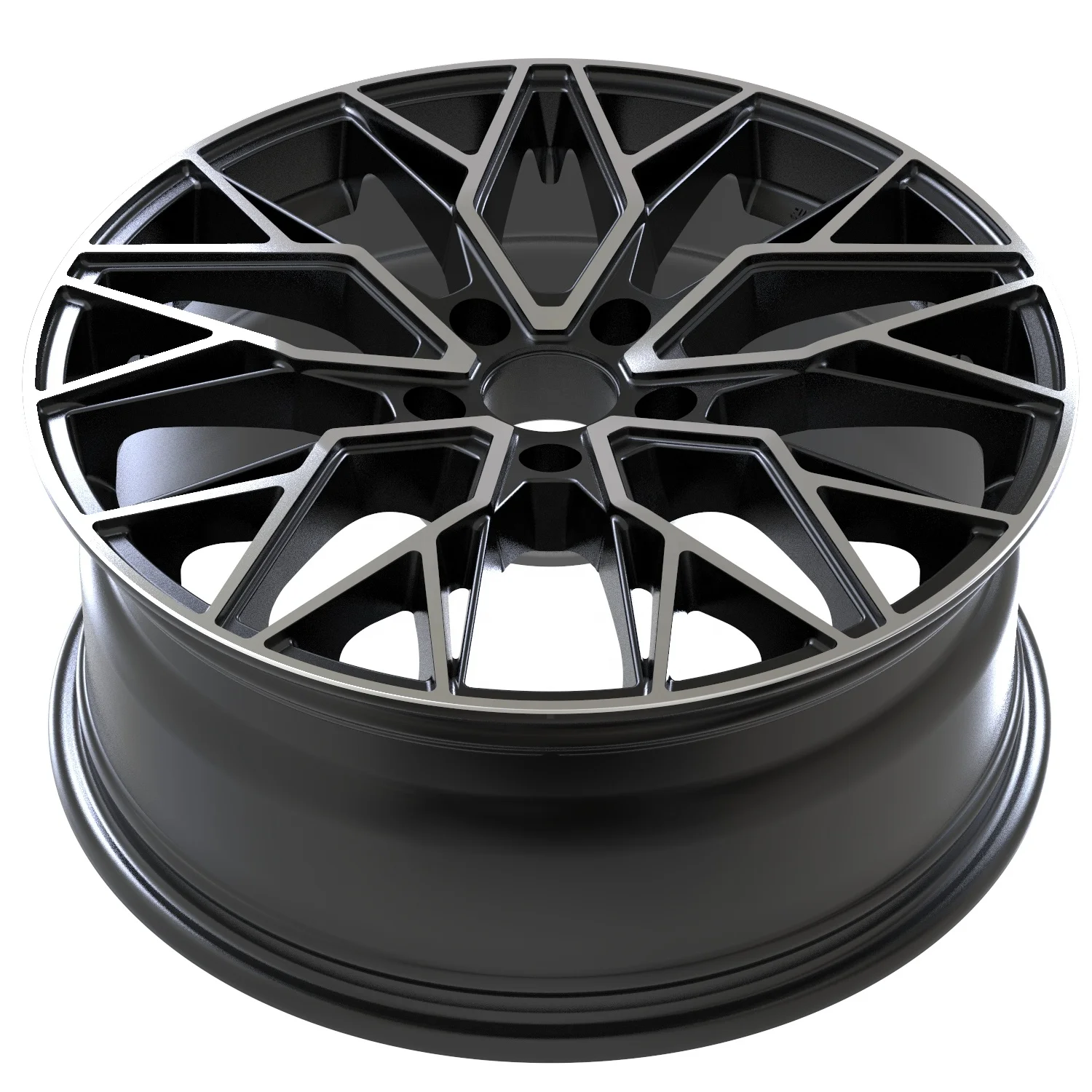 19x8.0J 5 Hole Flow Forming Aluminum Alloy Car Rims, PCD 112‑120mm ET30‑45mm Universal Passenger Car Wheels