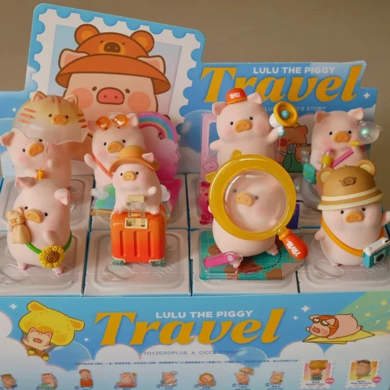 52 ของเล่น Action Figure Mystery กล่องตาบอด LULU Piggy Travel Series ของเล่นสะสมเดสก์ท็อปตกแต่งของขวัญคริสต์มาสปัจจุบัน