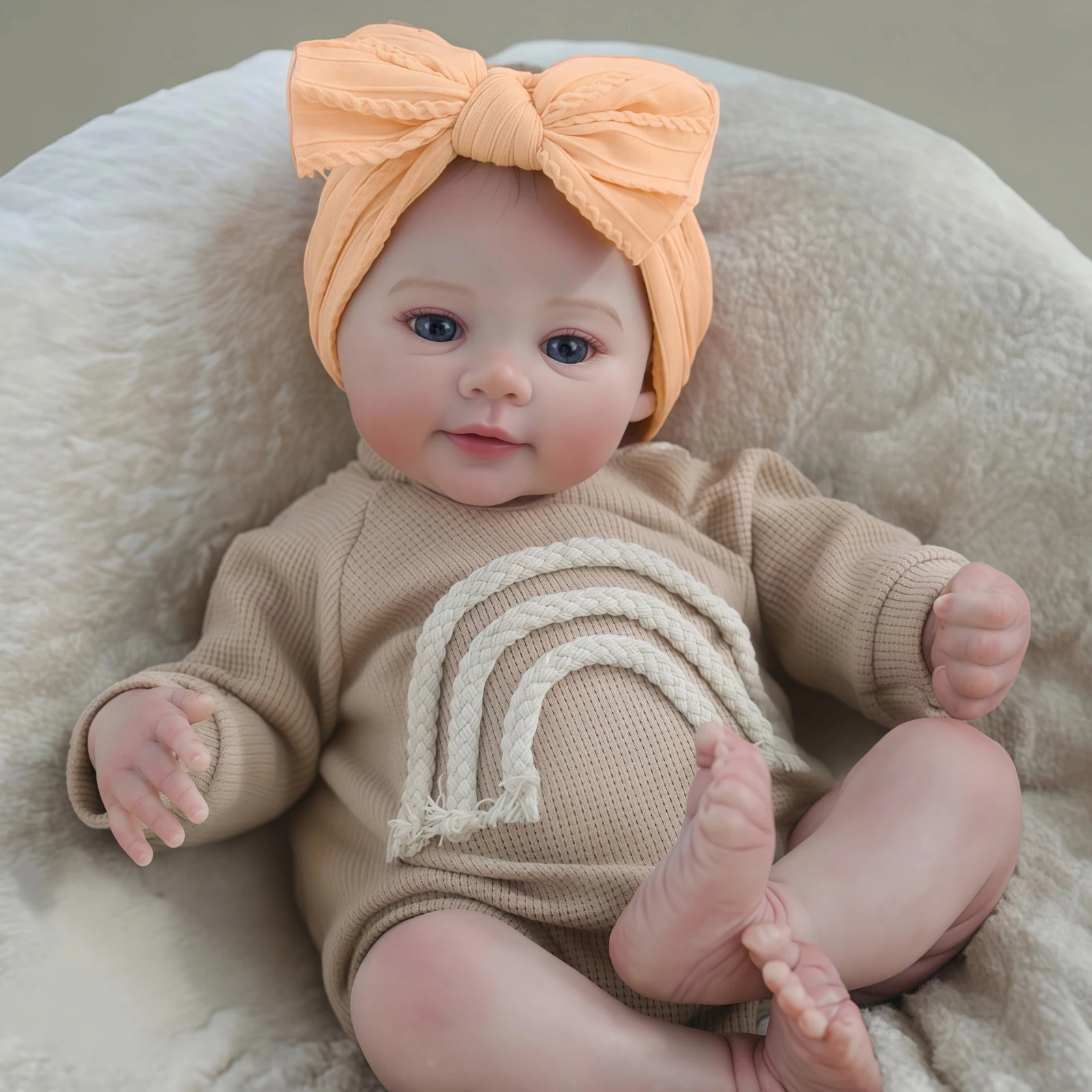 

18"/45cm Realistic Reborn Girl Baby Doll Full Body Vinyl Silicone 3D Hand Painted Newborn Gift Birthday Gift Christmas Gift