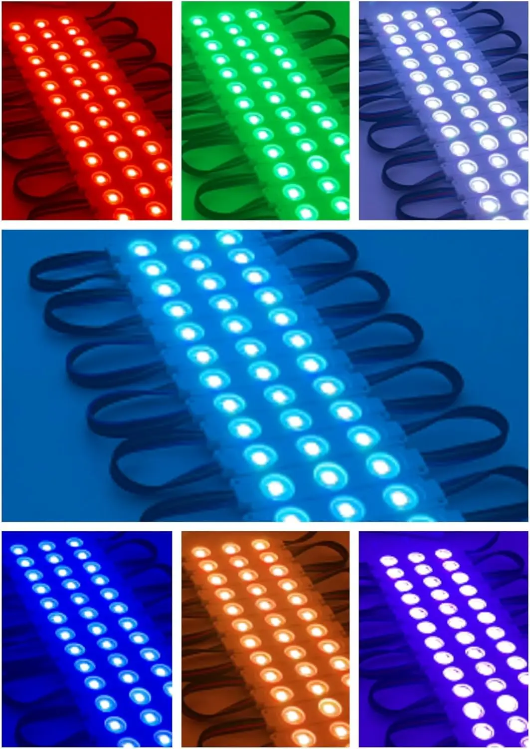 200PCS 110FT RGB LED Module Kit 5050 SMD DC 12V LED Module Lights IP65 for Signboard Storefront  Light Window Advertising Décor