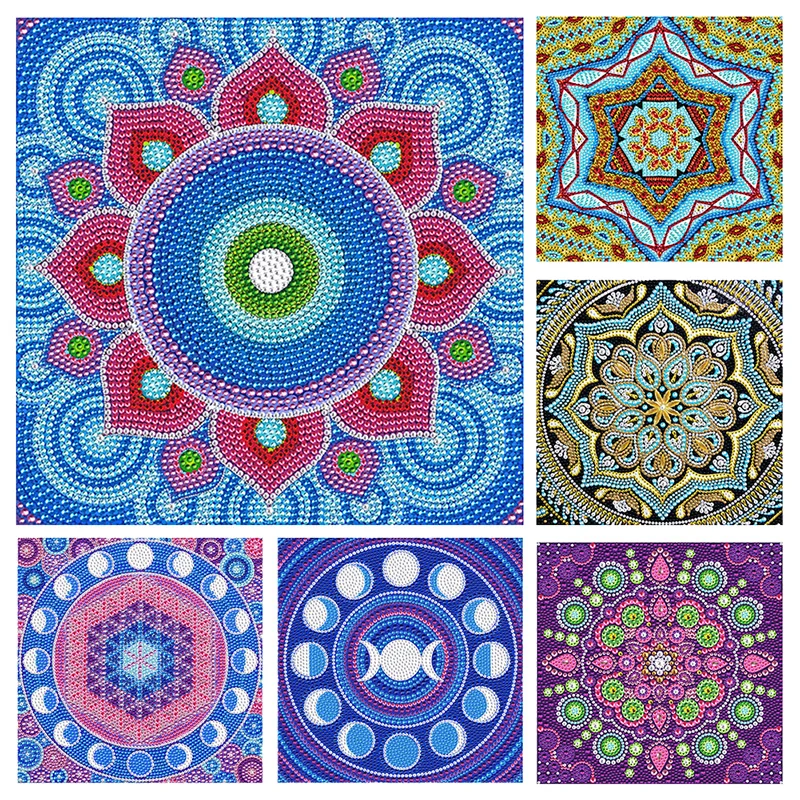 Mandala 5D DIY Diamond Painting Kit Full Special Shape Crystal Drill Rhinestone Wall Art Crafts Mosaic Picture Home Decoration