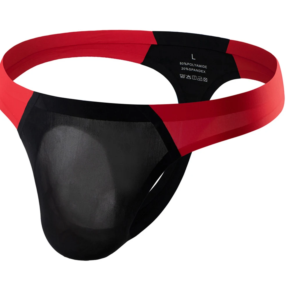 Men's Thongs String Homme Sexy Ice Silk G-String Thong Invisible T-Back Underwear Lingerie Seamless Breathable Thin Underpants