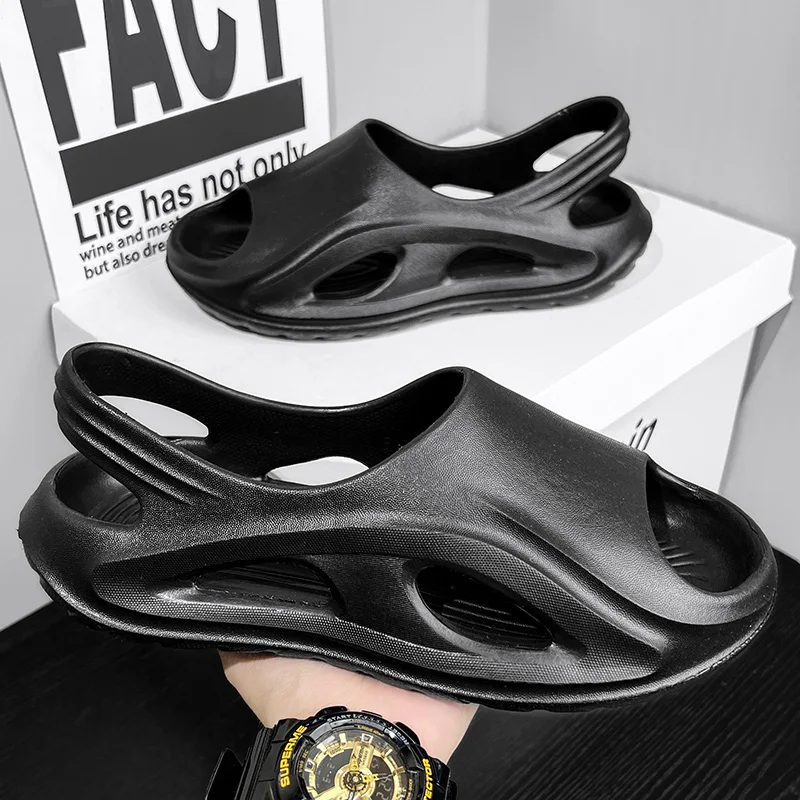

Yezzy Slide, высококачественные тапочки из ЭВА на мягкой толстой подошве, женские летние модные тапочки, домашние домашние сандалии, мужская пляжная обувь