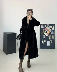 2023 Women's Imitation Mink Fur Coat Autumn Winter High Quality Fluffy Short Jacket Ladies Furry Fashion Long Thermal Jacket