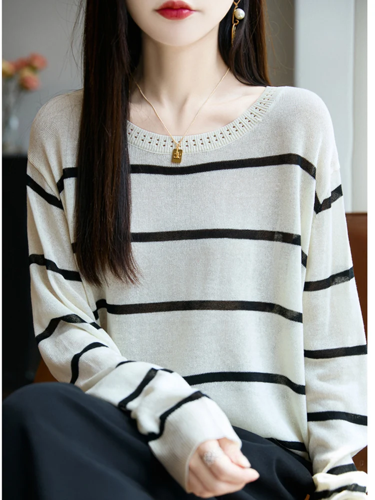 التخسيس الكورية Sle فضفاضة تناسب مخطط متماسكة رقيقة طويلة Sve جولة Ne قاعدة طبقة السيدات Faion الخريف 2025