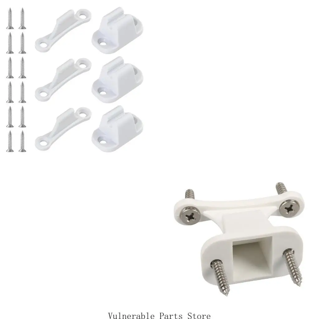 

D0uc Easy Vint на RVS Door Latching Latches Белый пластиковый держатель двери быстрые установки