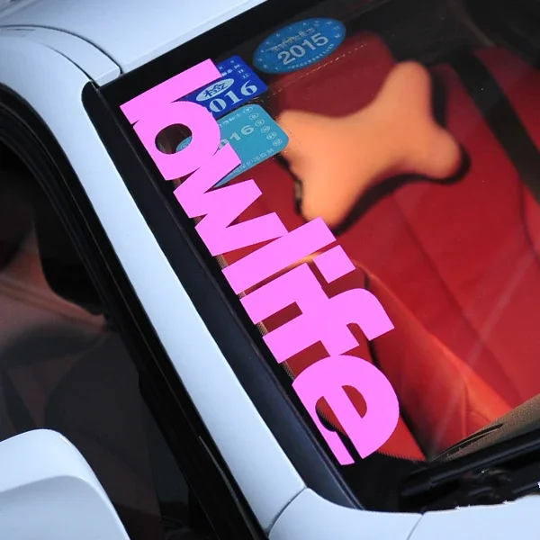 

Car Styling Vinyl Sticker Lowlife Hellaflush Front Bumper Windshield Window Sticker Lowlife Style Car Glass Tide Sticker