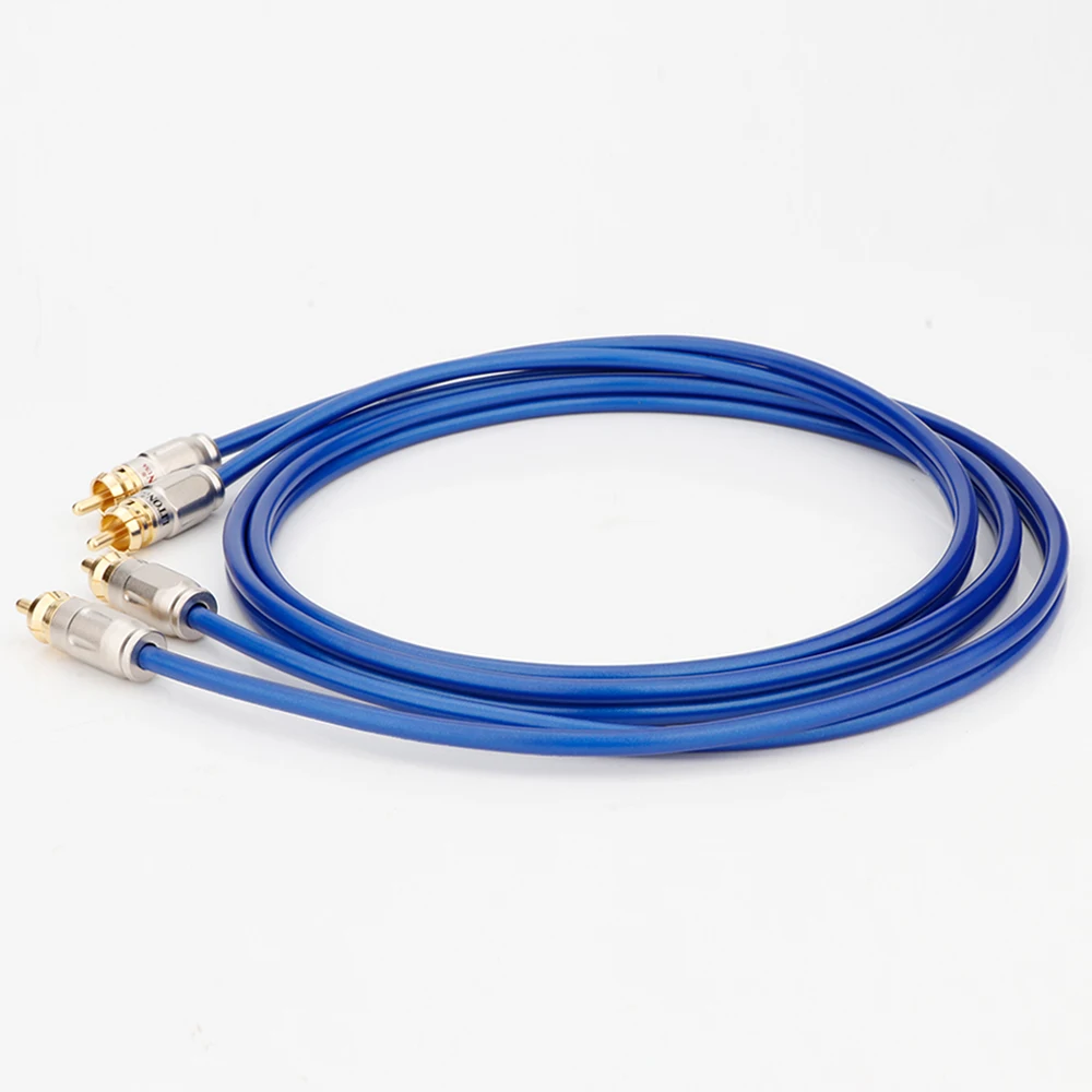 OCC الفضة تصفيح كابل الربط ، 1.5 متر ، ليتون RCA التوصيل ، إشارة Clitz اقناع ، الأزرق نفس نمط مذكرة الصوت ، Hifi الصوت OCC