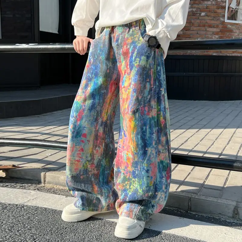 Boys Spring Autumn Pants Big Kids Casual Trousers 2026 New Tie Dye Long Pants Streetwear