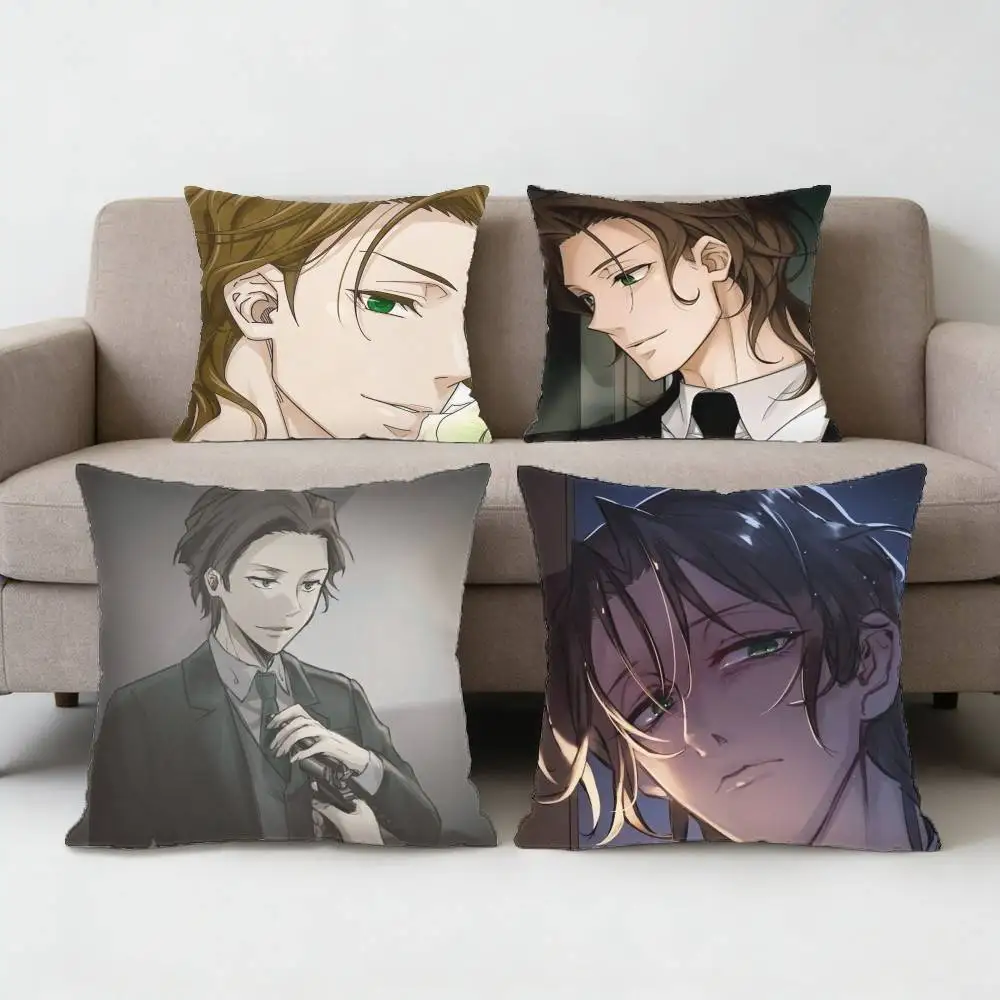 

Anime MORIARTY THE PATRIOT Albert Pillow Case Sofa Living Room Bedroom Headboard Backrest Cushion Square Cushion Nap Time