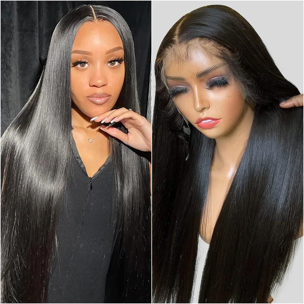 

13x6 Bone Straight HD Lace Front Wig Human Hair 200 Density Transparent 13x4 Lace Frontal Wigs For Women Brazilian 30 40 Inch