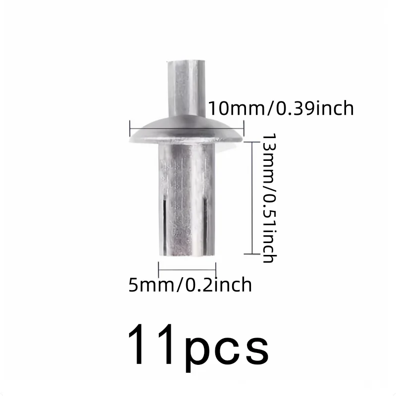 11 pcs 5*13mm Metal Drive Fasteners Rust Resistant Metal, designed for Machinery Fastening, No Special Tools Required