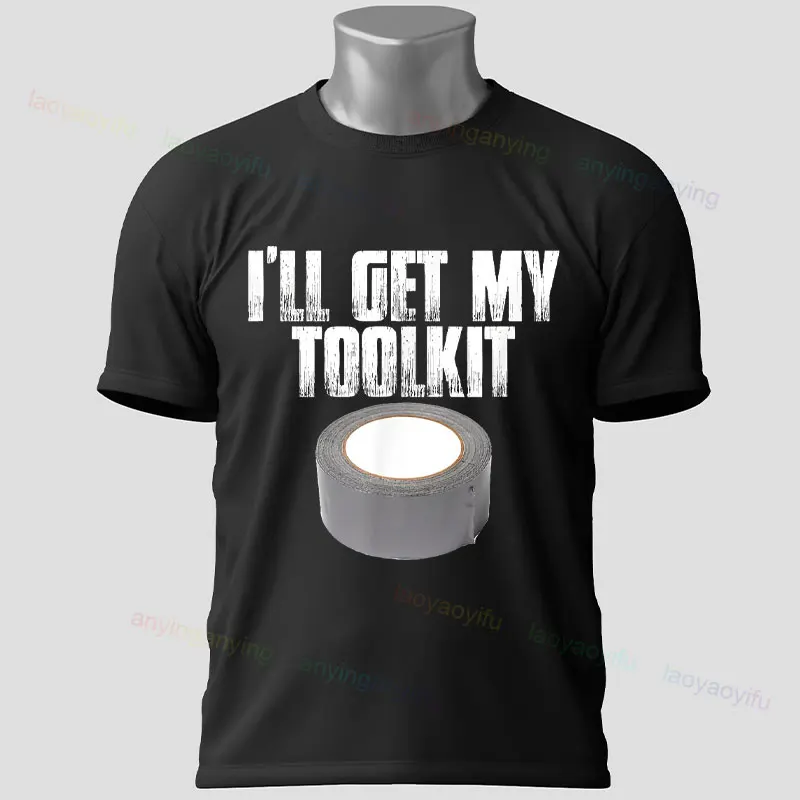 Funny "If You Can't Fix It with Duct Tape" Graphic T-Shirt Black Casual 100%Cotton Short Sleeve Humor Style Tshirt Outdoor Wear