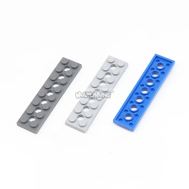 Marumine 50 Uds. Tablero de tecnología MOC 2x8 con 7 agujeros DIY bloques clásicos 3738 casas edificios piezas creativas juguete para niños