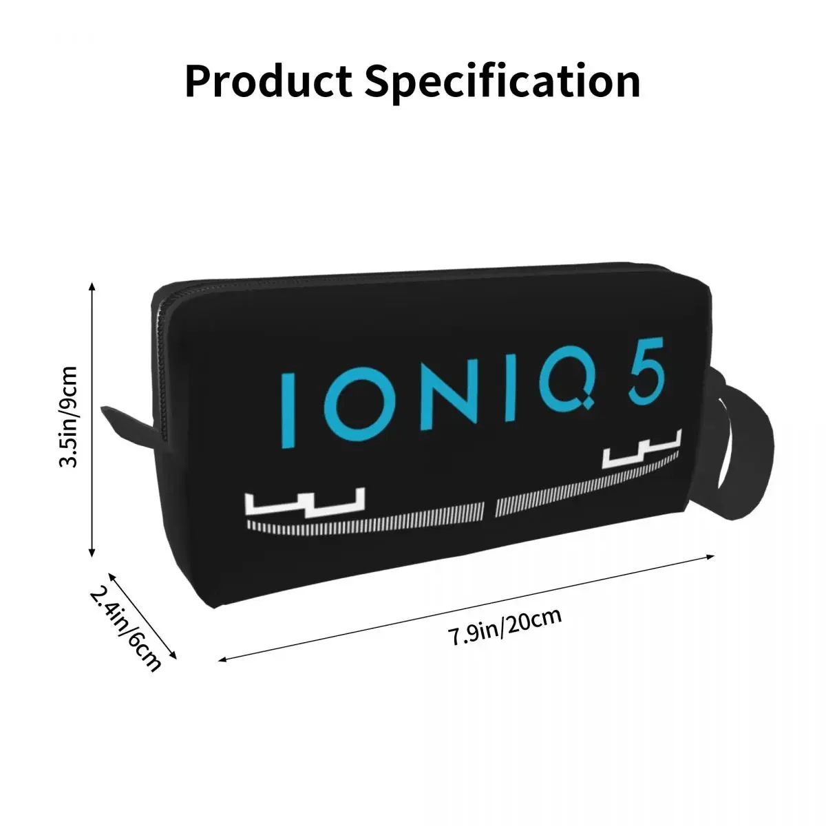 Ioniq 5 Iconic Front Grill And Logo In Blue Pencil Cases Big Capacity Pen Bags Pen Box Pencil Pouch For Boys Girls Makeup Bag