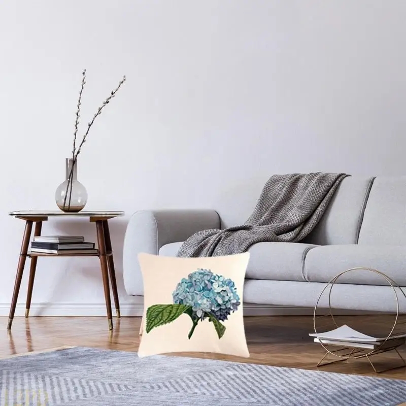 12PD Comfort Hydrangea Pillowcase Pillow Cover Decorative Throw Pillow Cover