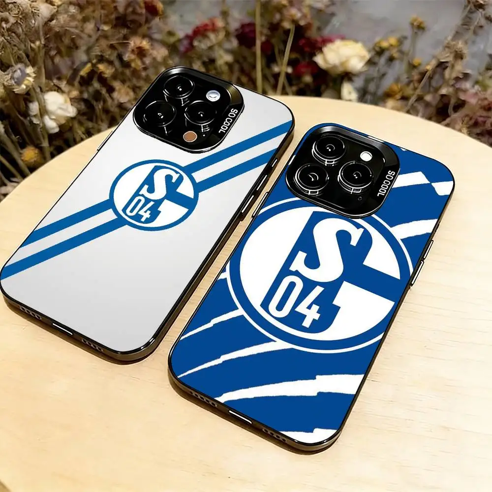 S-Schalke 04-PC  Phone Case For iPhone 17,16,15,14,13,12,11 Plus,Pro Max,XS,Colorful Silver Phone case Funda Cover