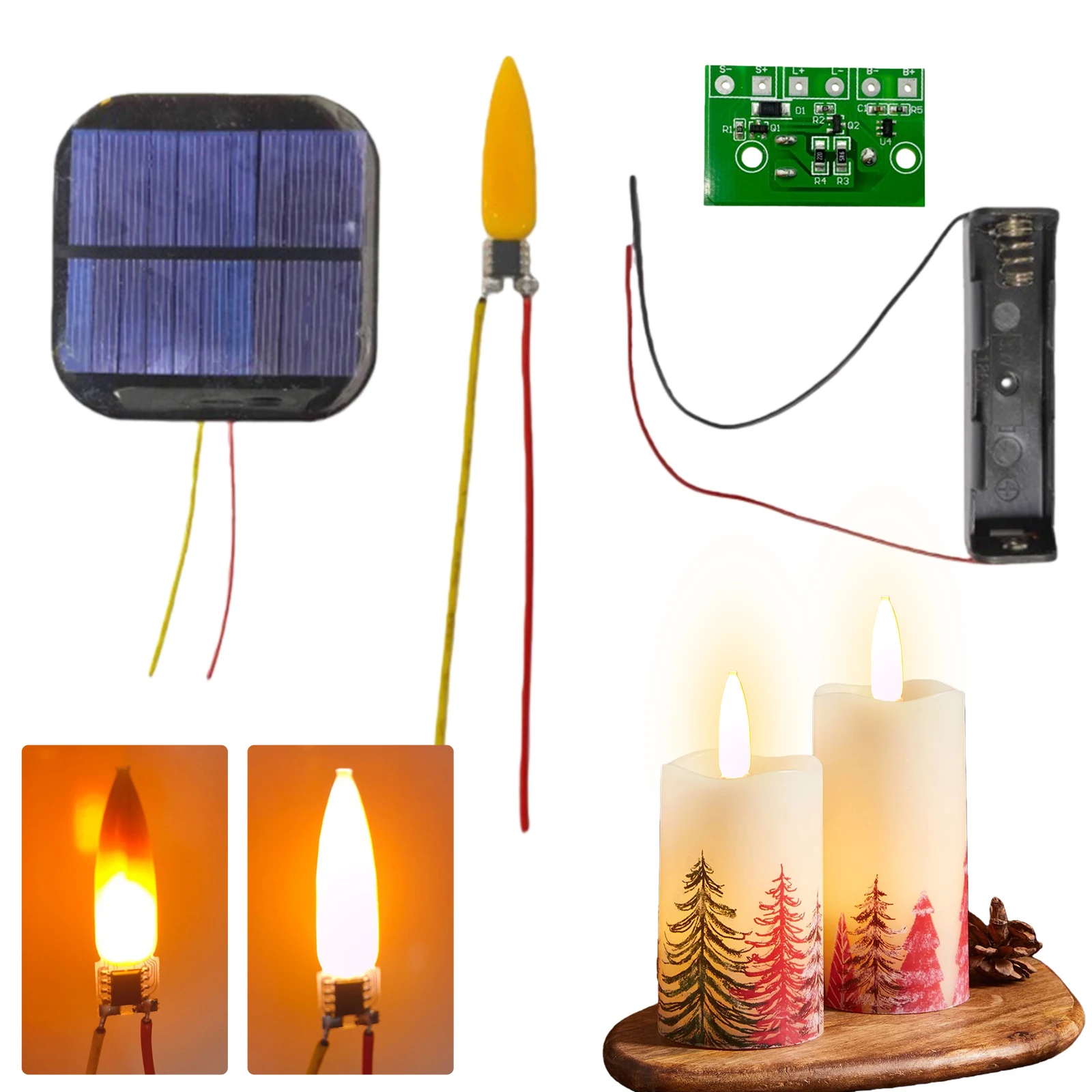 

Плата управления для лампы с эффектом пламени 3.7В, реалистичный мерцающий эффект для декора на Хэллоуин и Рождество, светодиодная лампа с эффектом пламени