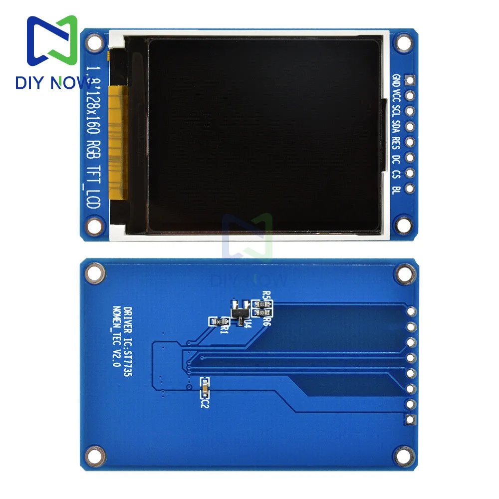 1.8-inch 128x160 TFT LCD Full-Color Display Module SPI Serial Port Module ST7735S 3.3V Replace OLED Power Supply for Arduino