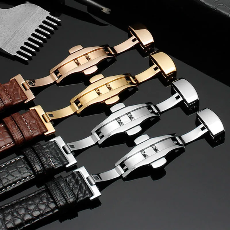 High quality Double sided crocodile leather watch band 18mm 19mm 20mm 21mm 22mm wristband for Rolex men and women strap Bracelet