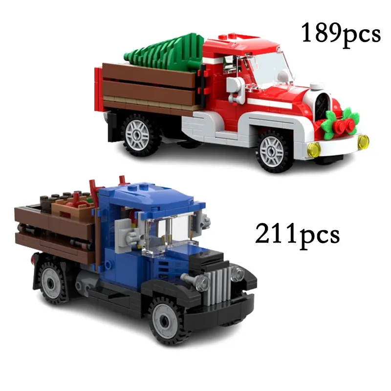 

Spot MOC-17099 5823, старый грузовик, рождественский автомобиль и сельскохозяйственный грузовик, сборка мелких частиц, строительные блоки, головоломка, игрушка, подарочный набор
