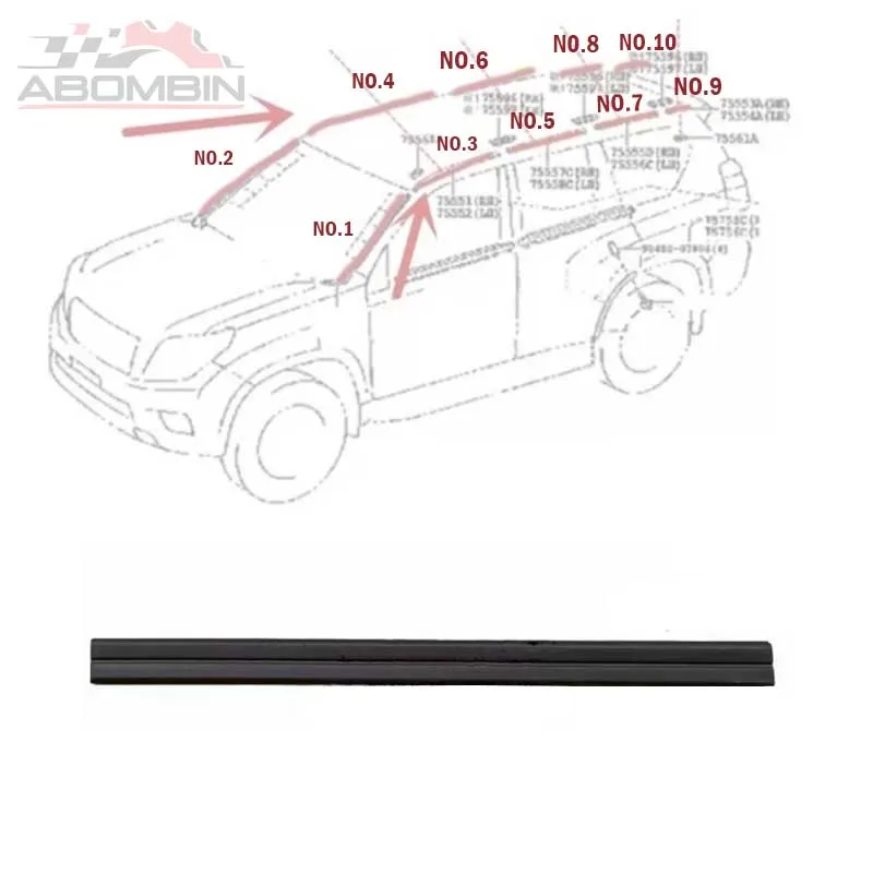 

Car Roof Rubber Seal Auto Roof Molding Trim Rubber Seal Car Roof For Land Cruiser Prado LC150 2010 2011 12 13 14 15 16 17 18 19