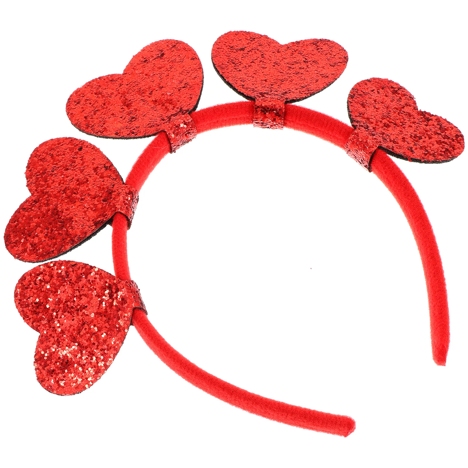 

Heart Shaped Headband Red Sequins Valentine Day Party Hair Accessories Girls Decorative Plastic Cupid Band Photo Prop