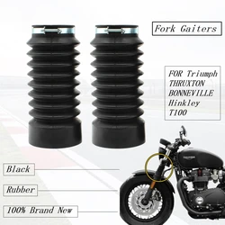 FOR TRIUMPH T100 THRUXTON HINCKLEY BONNEVILLE T100 2001-2013 Motorcycle Fork Gaiters Black Rubber Protection Dust Cover