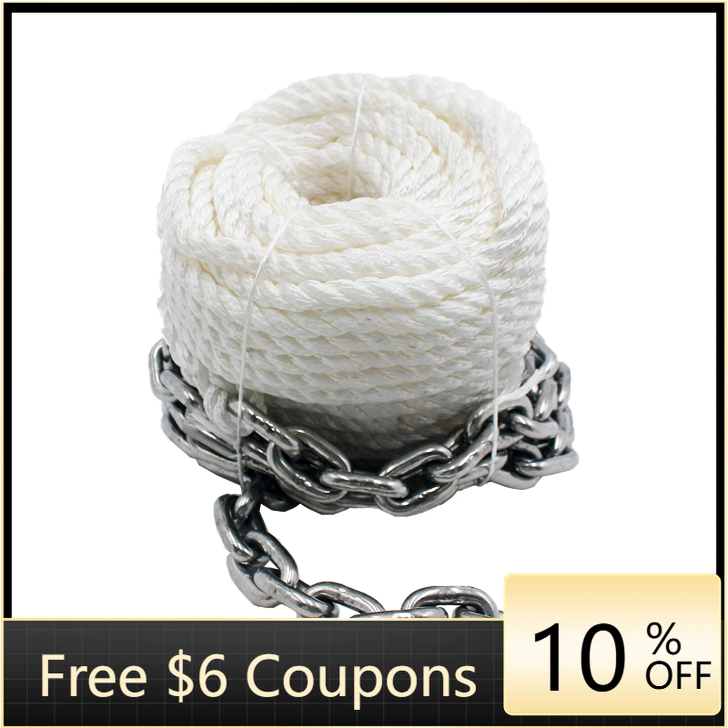 

BBWSTShenghui 3-Strand Braided Nylon Windlass Rope and Stainless Steel or Galvanized Chain