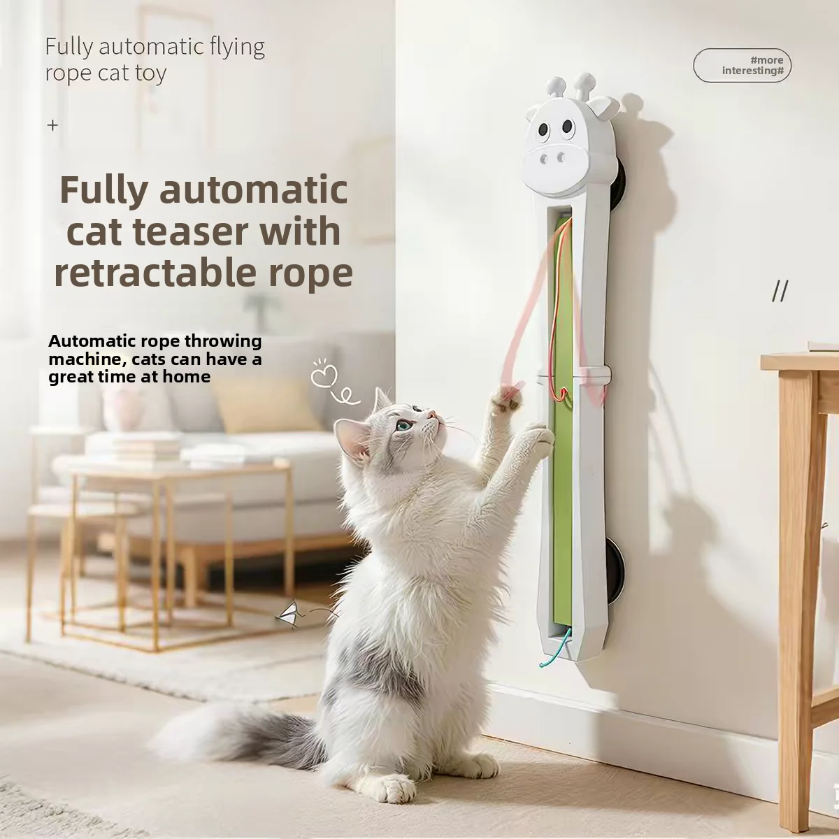 ZHAYAElectric Hanging Door Cat Toy,Auto Rotating Rope Swing Toy,Interactive Self‑Play Entertainment Pet Toy for Indoor Cats