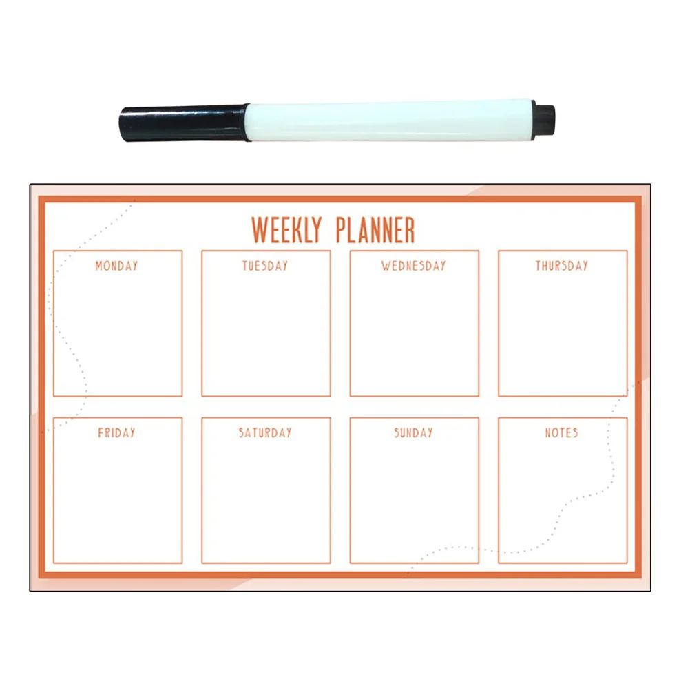 1 set 1 Set Whiteboard Sticker Dry Erase Weekly Planner Grid For Home Office Kids Reusable Writing Surface Teaching Drawing