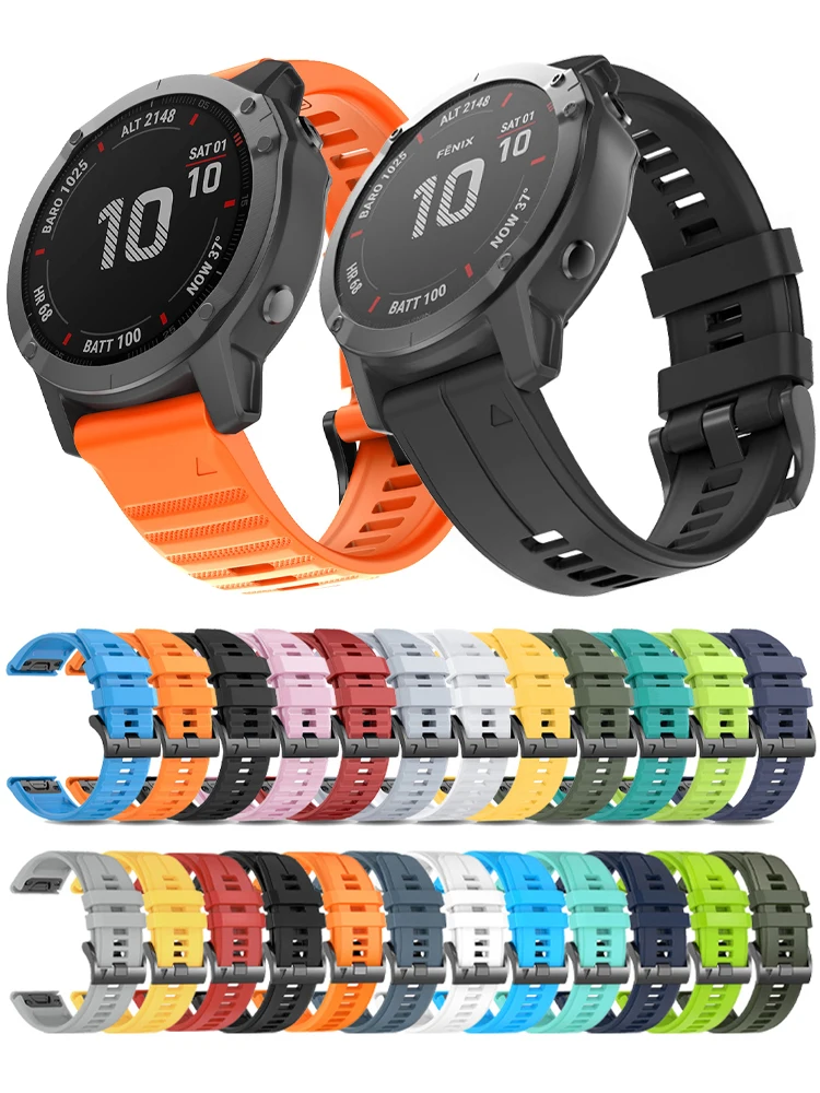 26mm 22mm Silikonarmband Fenix6 Armband für Garmin Fenix 8 47mm 51mm E 7 7X/Epix Pro/6 6X 5Plus 5X/Enduro 3 QuickFit Armband