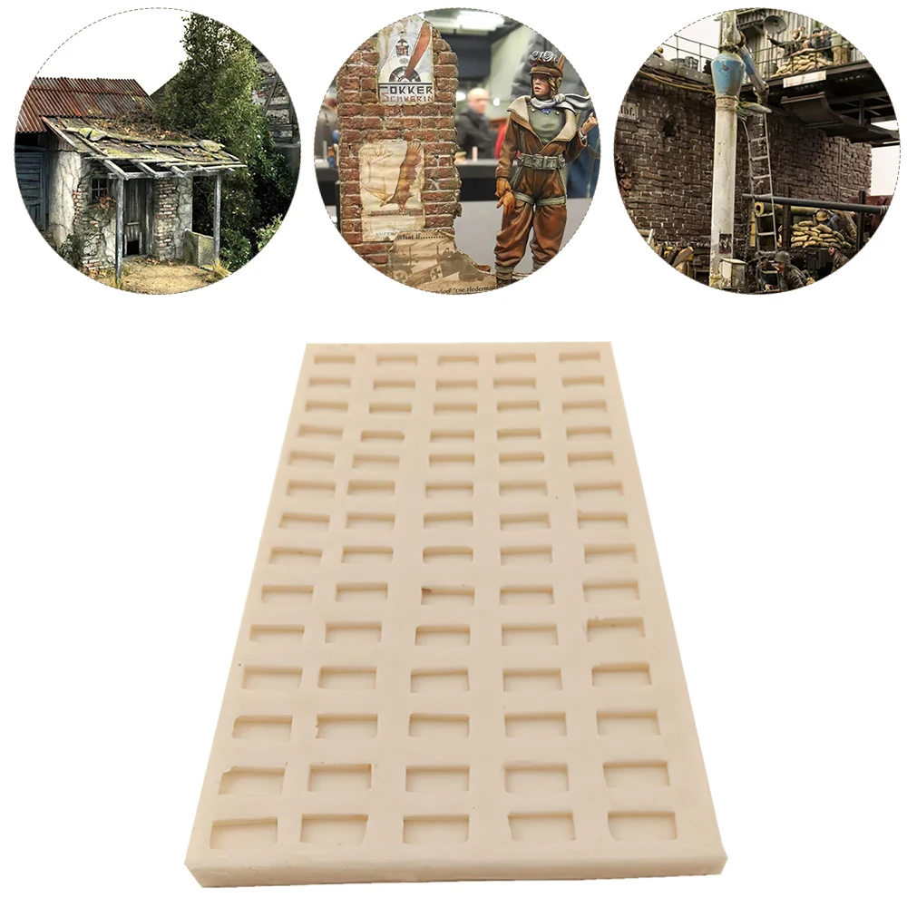 Miniature Brick Making Mold Sand Table Scene DIY Accessories Mini Brick Silicone Mold Construction Material Handmade House Tile