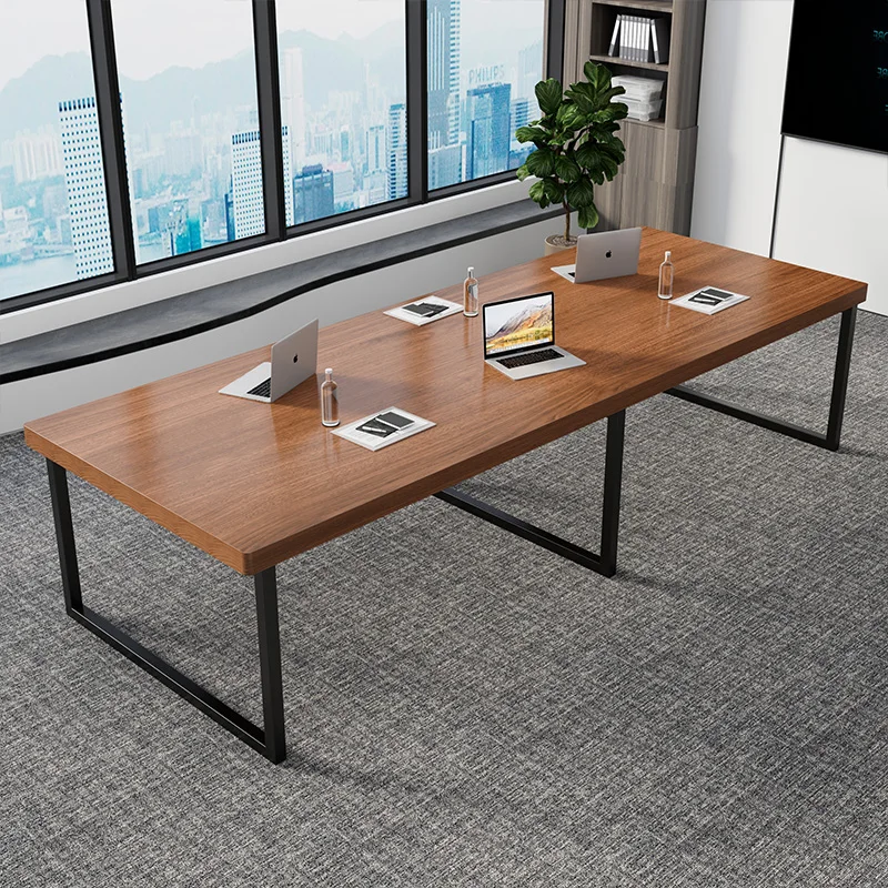 Large conference table, wooden office table, long table, loft work table, computer table, modern and minimalist negotiation