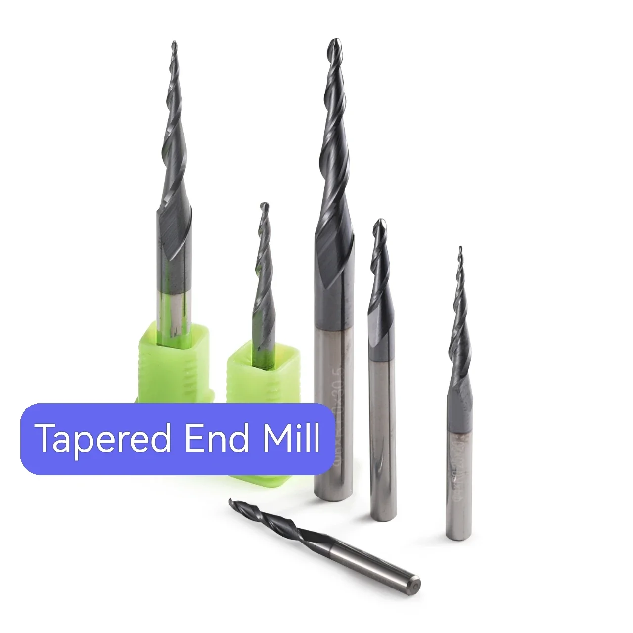 10Pcs 3.175 4 6 8mm Tapered End Mills Ball Nose Router Bits Milling Cutters for CNC Wood Metal DIY Woodworking Machining Tools
