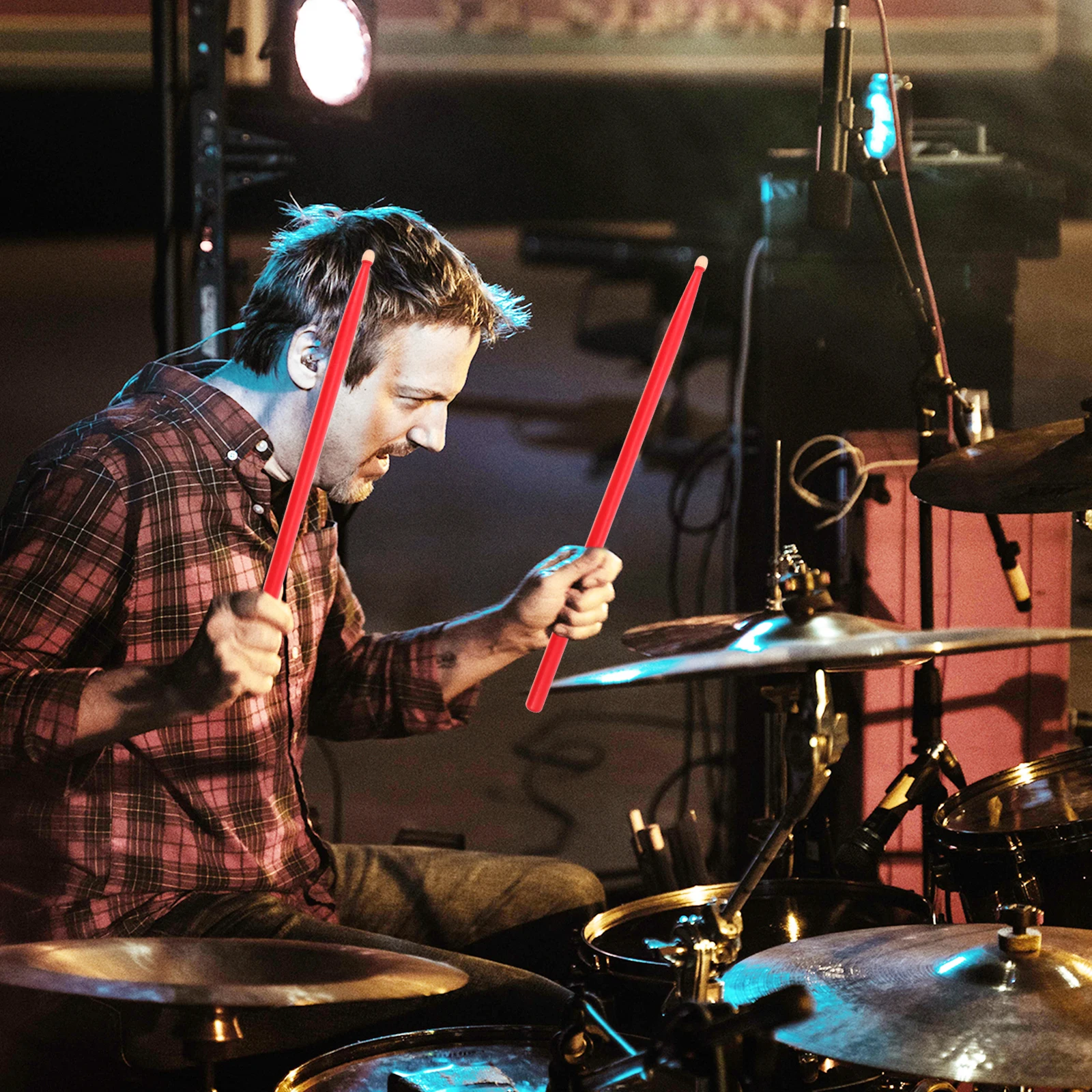 

4pcs Maple Sticks Wood Percussion Instrument Stick Slip-Resistant Durable Lightweight Drumstick For Beginners Easy Carry