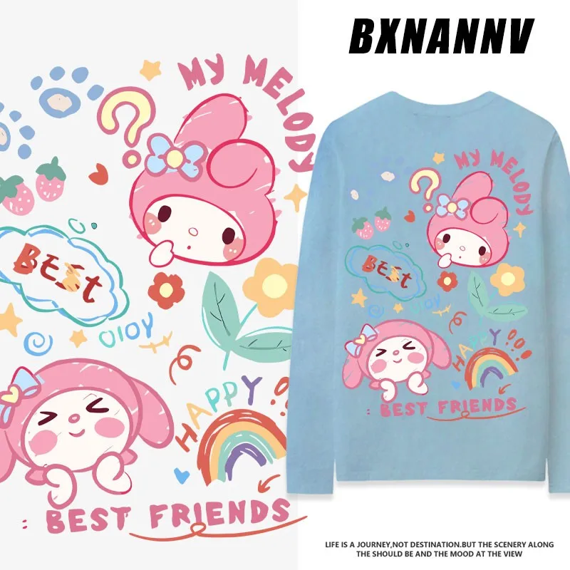 Sanrio Co-long Sleeve T-shirt Female Pacha Dog Kulomi Yugui Dog Loose Pure Cotton Everything Autumn Clothes