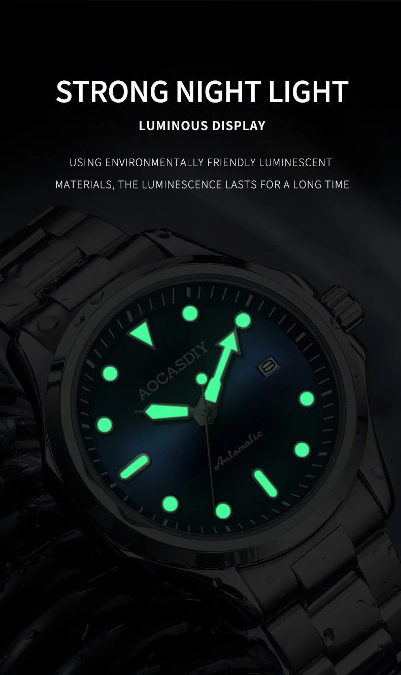 AOCASDIY High-End Merk Mode Zakelijk Ontwerp Heren Kalender Klassieke Mechanische Trend Alle Mechanische Horloges