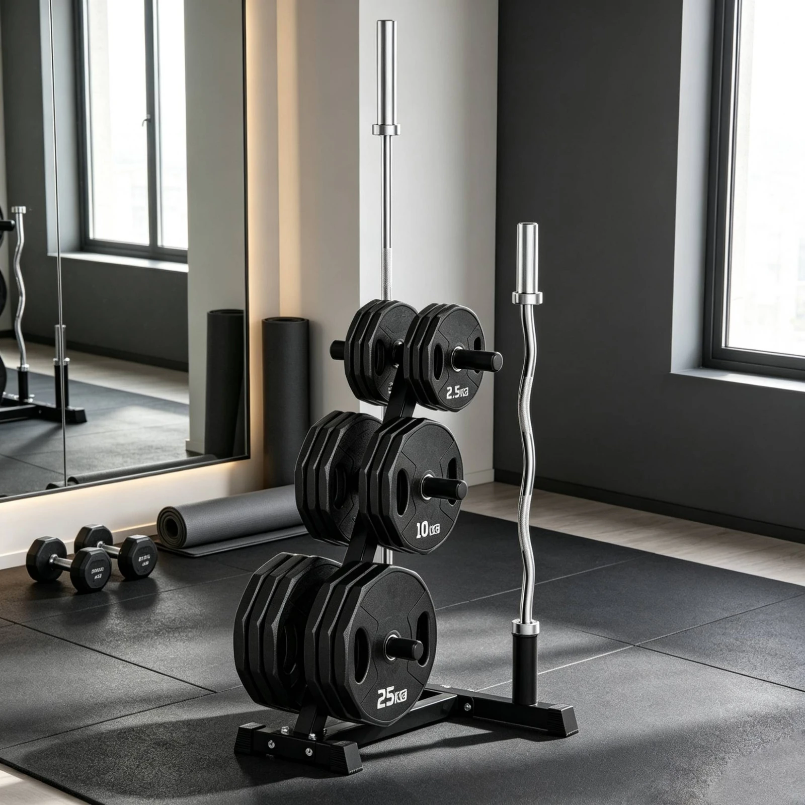حامل أقراص الأوزان الموفر للمس - مراجعة Home Gym Folding Rack وسعره