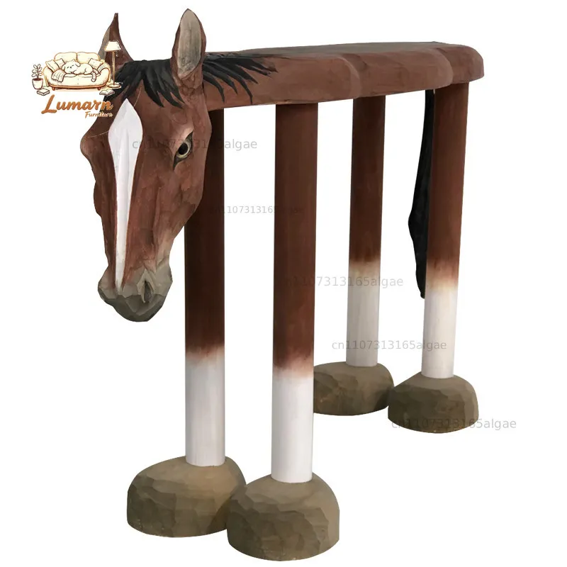 Solid wood hand-carved large horse sweat