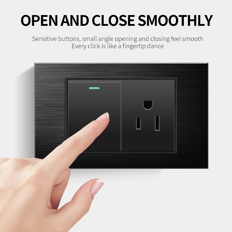 PSSRISEUS Thailand Universal L06 Wall Socket 5V 2.1A USB Type-c Fast Charger Power socket Light Switch TV TEL Computer socket