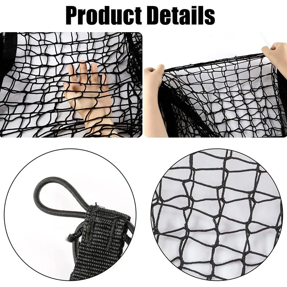 3/4 Pocket Elastic Trunk Storage Net for Tesla Cybertruck Luggage Net Pocket Trunk Storage Organizer Net Belt Installation Kit